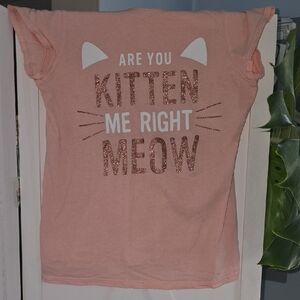 Cat Theme Soft Pink Tee